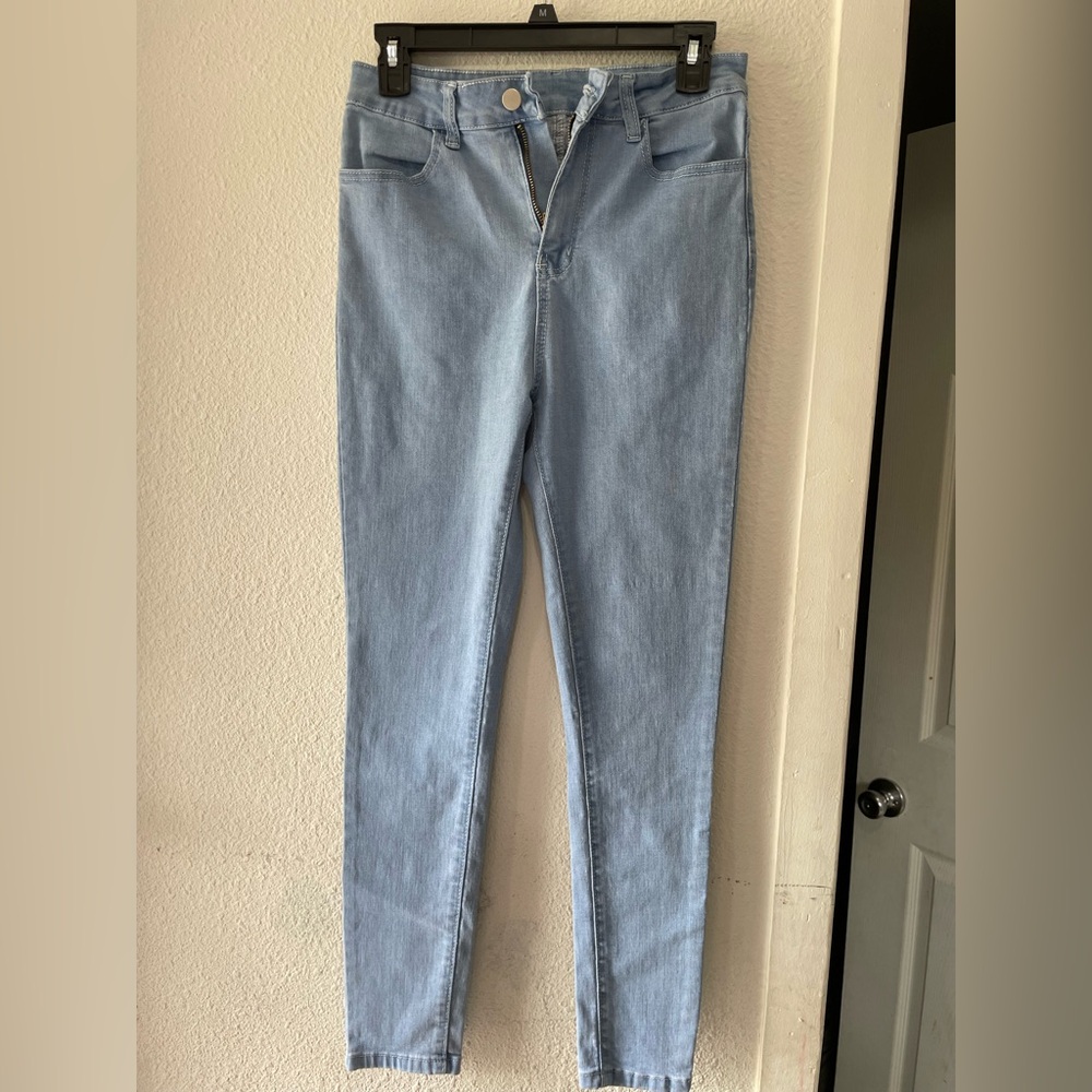 SHEIN Light Blue Skinny Jeans for Women